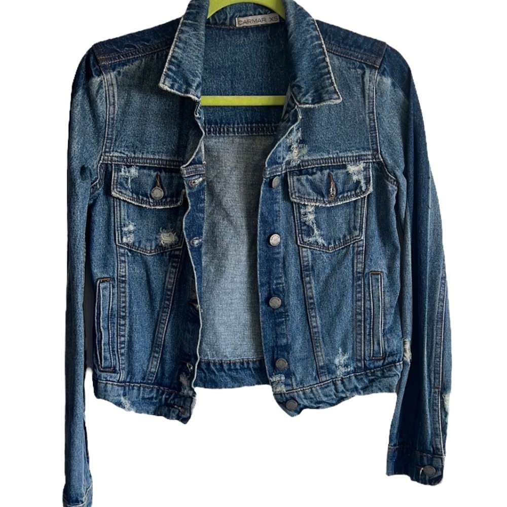 LF CARMAR Denim Jean Jacket Distressed